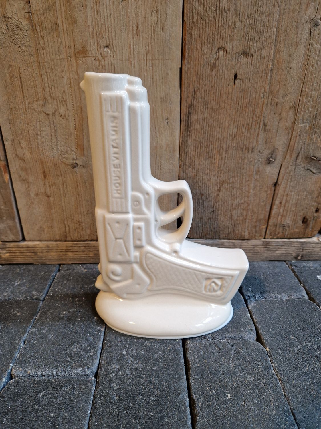 Pistool vaas Roomwit 22cm