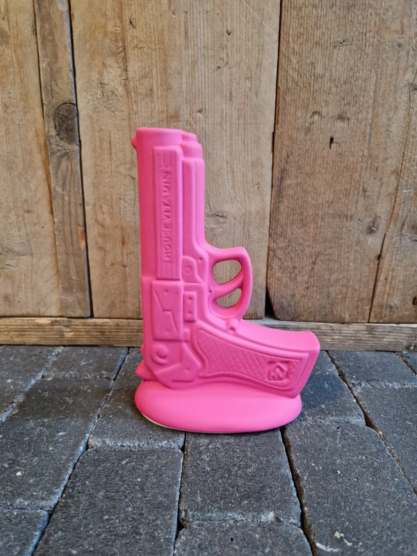 Pistool vaas Roze 22cm