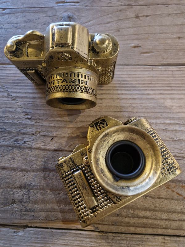 Kandelaar Camera goud 10cm