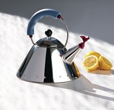 ALESSI 'michael graves' fluitketel 2L RVS met blauw handvat