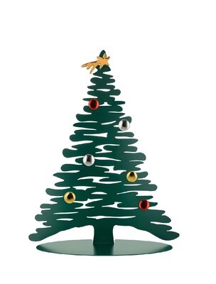 ALESSI 'bark for christmas' metalen kerstboom 45cm groen met 7 magneten