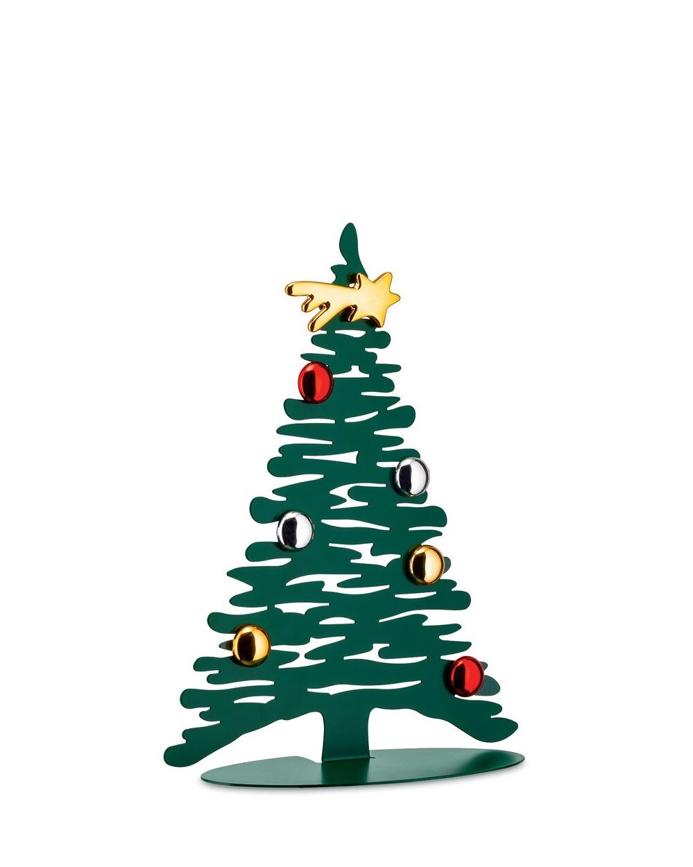 ALESSI 'bark for christmas' metalen kerstboom 30cm groen met 7 magneten