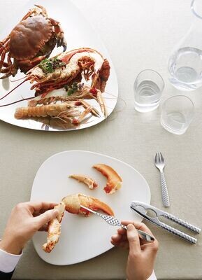ALESSI 'colombina fish' set/4 kreeftenvorken RVS