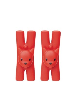 ALESSI &#39;lampo&#39; set/2 knijpers rood poes