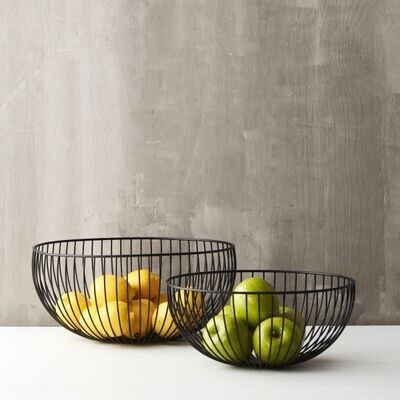 POINT-VIRGULE 'wire' fruitmand 35cm zwart