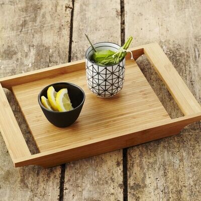 POINT-VIRGULE bamboe dienblad met handgrepen 34x22cm