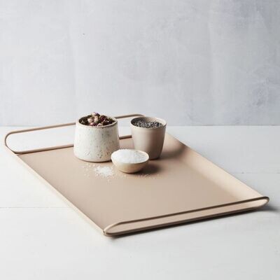 POINT-VIRGULE metalen dienblad poederroze 37x25cm