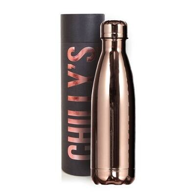 CHILLY'S 'chrome edition' dubbelwandige drinkfles 500ml rosegold