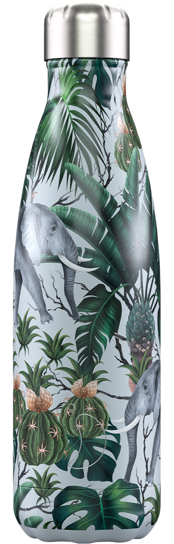 CHILLY'S 'tropical edition' dubbelwandige drinkfles 500ml elephant