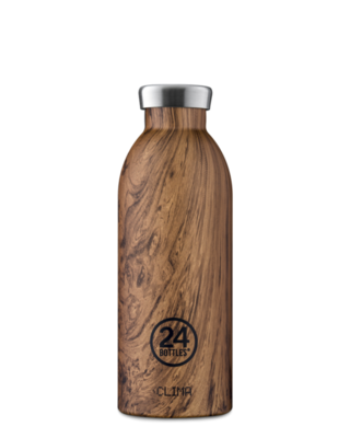 24 BOTTLES 'clima bottle' dubbelwandige drinkfles 500ml sequoia wood