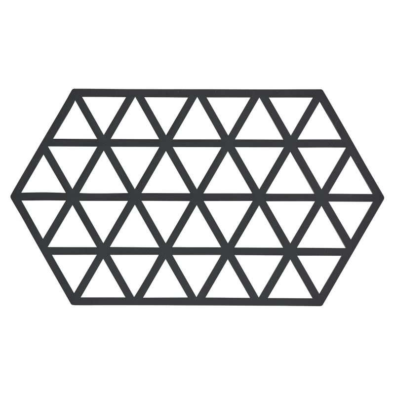 ZONE DENMARK 'triangels' silicone potonderlegger XL zwart