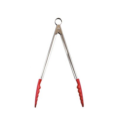 CUISIPRO 'silicone tools' serveertang 24cm rvs/silicone rood