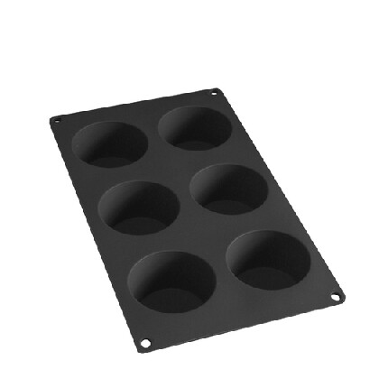 LEKUE bakvorm voor 6 muffins 6,9cm x 4cm silicone zwart
