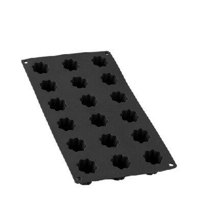 LEKUE bakvorm voor 18 mini cannelés bordelais 3,2cm x 2,8cm silicone zwart