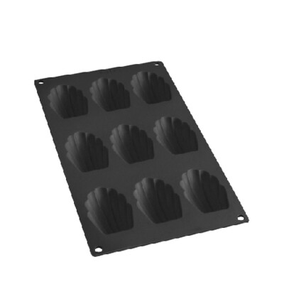 LEKUE bakvorm voor 9 madeleines 7cm x 4,7cm silicone zwart