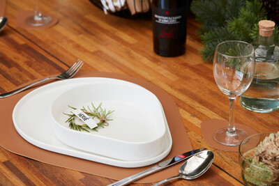 POINT-VIRGULE 'moments' kunstlederen placemat bruin 45x36cm