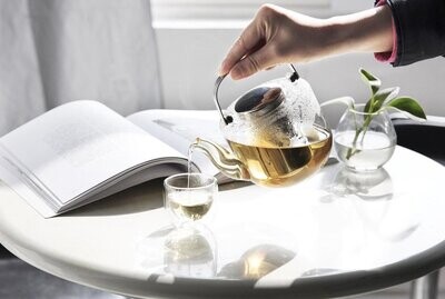 VIVA SCANDINAVIA 'bjorn' set theekan 750ml met 4 theeglaasjes en dienblad