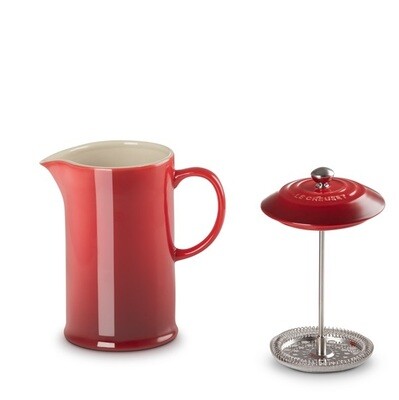 LE CREUSET 'french press' perculator aardewerk 1,0L kersenrood
