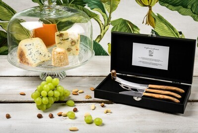 LAGUIOLE 'luxury line' set/3 kaasmessen olijfhout