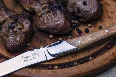 LAGUIOLE 'luxury line' set/6 steakmessen olijfhout