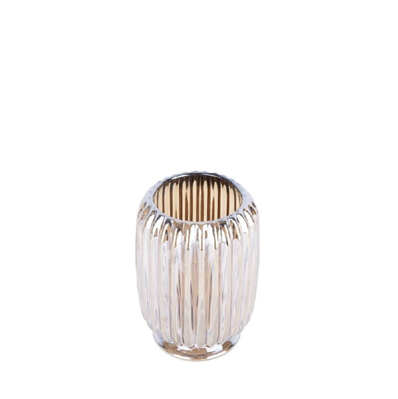 PRESENT TIME 'votive sparkle lines' windlicht glas amber 12,5cm