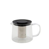 POINT-VIRGULE glazen theepot 1,0L met rvs infuser en zwart deksel