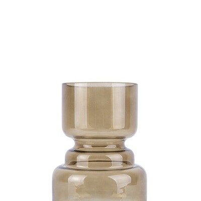 PRESENT TIME 'courtly' vaas in glas honingbruin 20cm