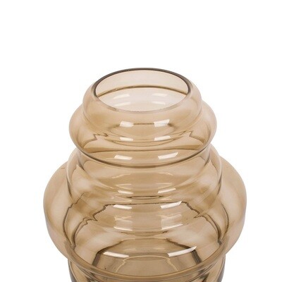 PRESENT TIME 'distinct' vaas in glas zandbruin 25cm