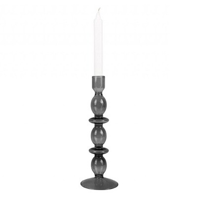 PRESENT TIME 'bubbles' glazen kandelaar 24cm zwart