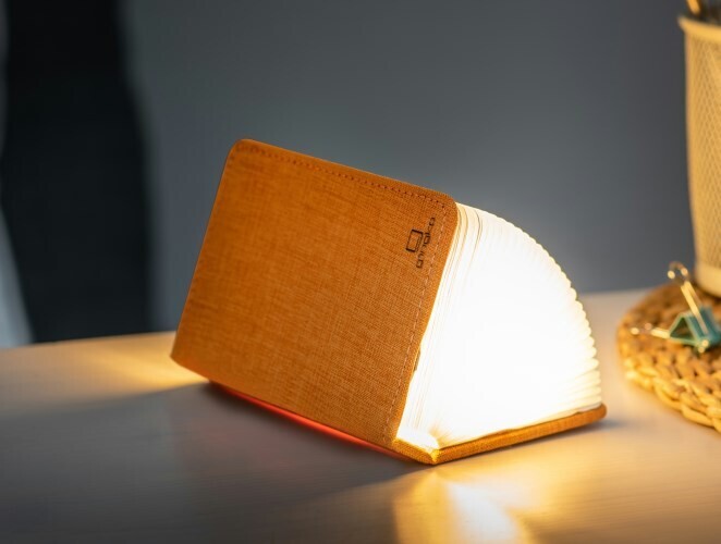 GINGKO mini smart booklight 12x8cm linen harmony orange