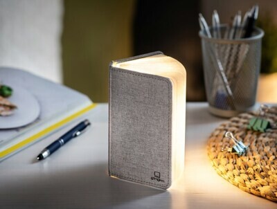 GINGKO mini smart booklight 12x8cm linen urban grey