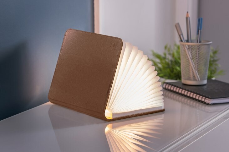 GINGKO smart booklight 22x17cm brown leather