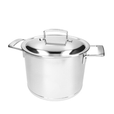 DEMEYERE 'silver 7' soeppot met dubbelwandig deksel 24cm / 7,5L nu met GRATIS pasta inzet twv €119