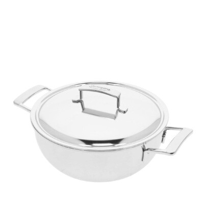 DEMEYERE 'silver 7' conische sudderpot met dubbelwandig deksel 28cm / 4,8L