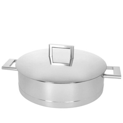 DEMEYERE 'john pawson 7' lage sauteerpan met dubbelwandig deksel 28cm / 4,8L