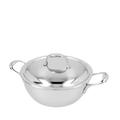 DEMEYERE 'atlantis 7' conische sudderpot met dubbelwandig deksel 24cm / 3,3L