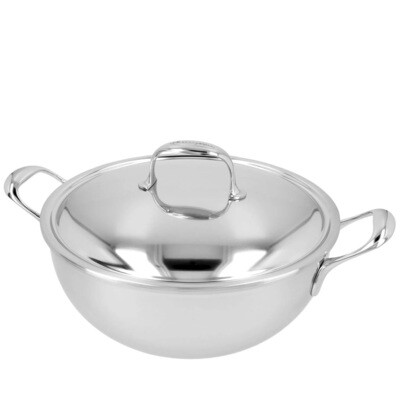 DEMEYERE 'atlantis 7' conische sudderpot met dubbelwandig deksel 28cm / 4,8L