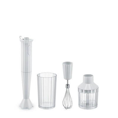 ALESSI &#39;plissé&#39;handmixerset met toebehoren wit