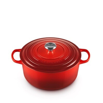 LE CREUSET 'signature' ronde stoofpot 28cm / 6,7L kersenrood