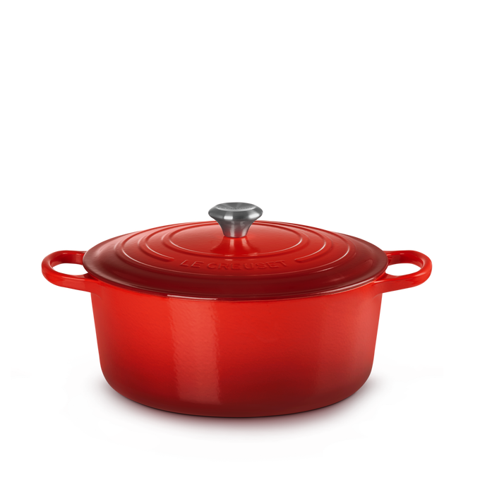 LE CREUSET &#39;signature&#39; ronde stoofpot 30cm / 8,1L kersenrood