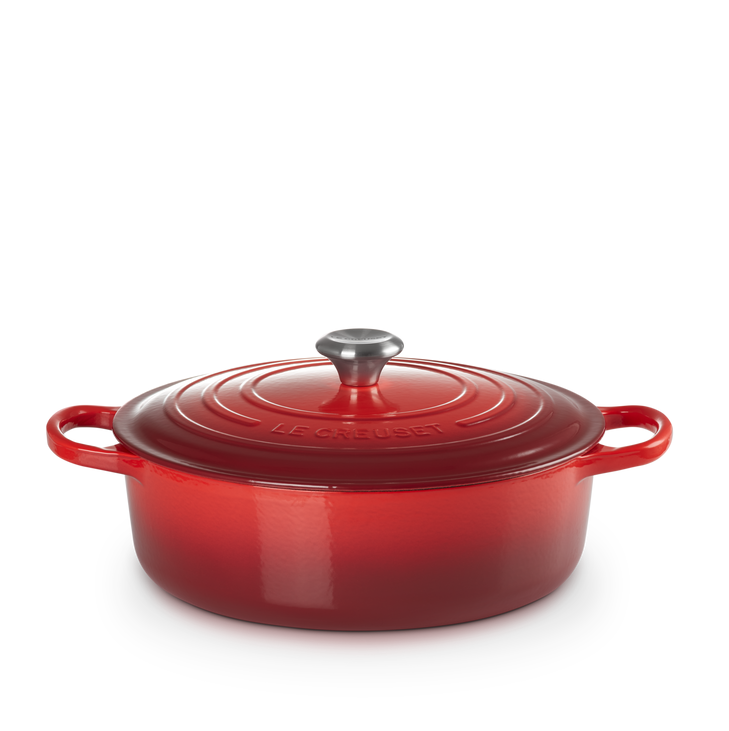 LE CREUSET 'signature' ronde lage stoofpot 30cm / 6,2L kersenrood PROMO 309,00 -25%