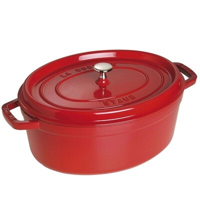 STAUB 'la cocotte' ovale stoofpot 37cm / 8,0L kersenrood PROMO 379,00 -20%