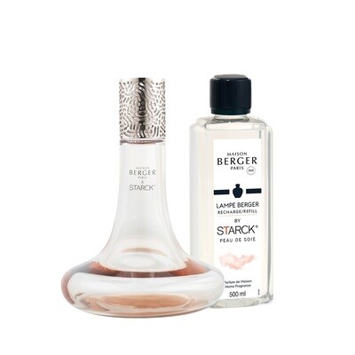 MAISON BERGER geurlamp 'starck rose' met gratis flacon 500ml peau de soie