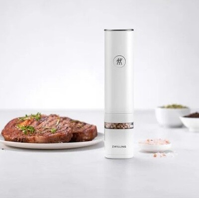 ZWILLING 'enfinigy' electrische oplaadbare kruidenmolen wit