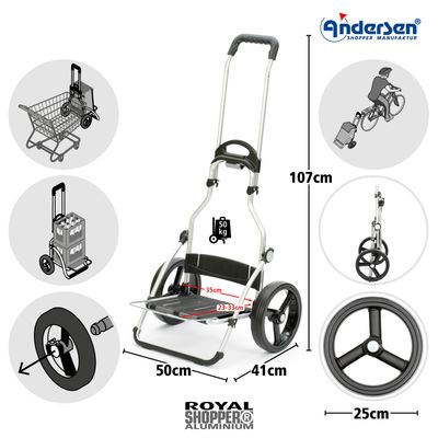 ANDERSEN shopper &#39;royal&#39; jarl wit/antraciet