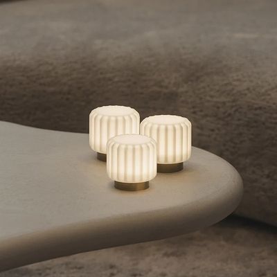 ATELIER PIERRE 'dentelles' set/3 oplaadbare led sfeerlampjes 9x9cm