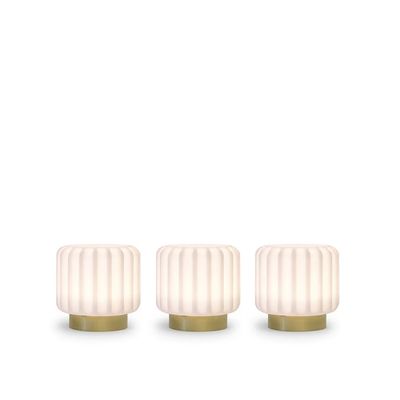 ATELIER PIERRE &#39;dentelles&#39; set/3 oplaadbare led sfeerlampjes 9x9cm
