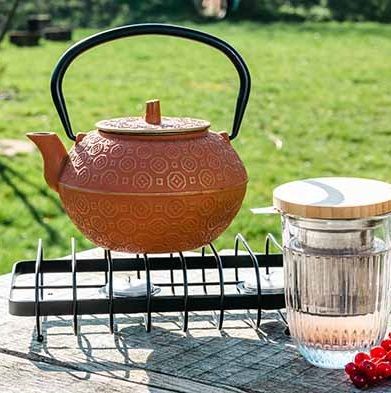 COSY &amp; TRENDY 'takayama' gietijzeren theepot 1,2L terracotta