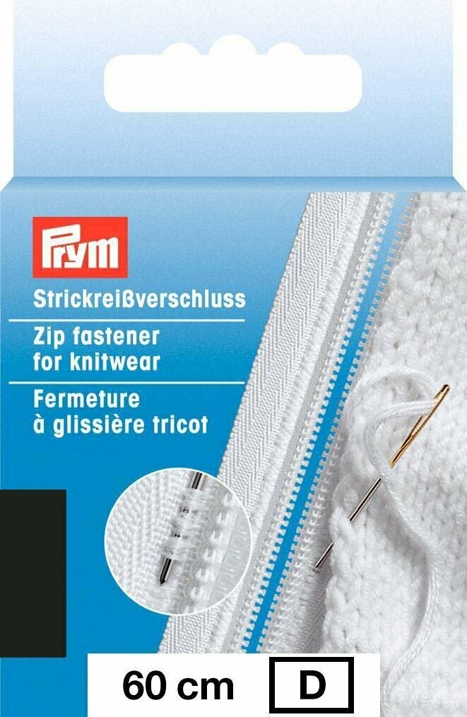 Prym zip fastener for knitwear