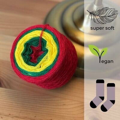 Woolpedia Socks Rot-Golfgrün-Sonne - modal sock yarn